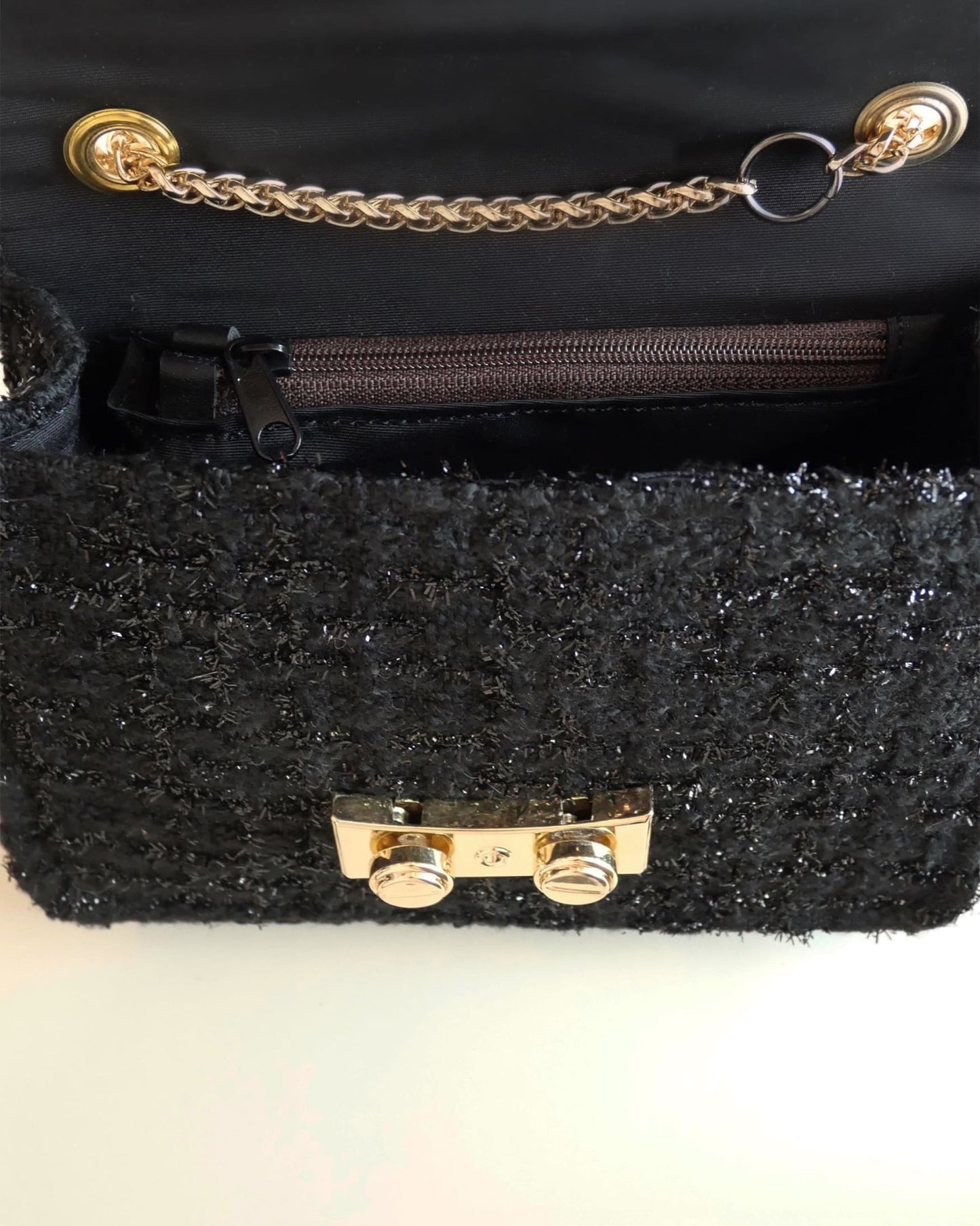 ラメツイードチェーンバッグ