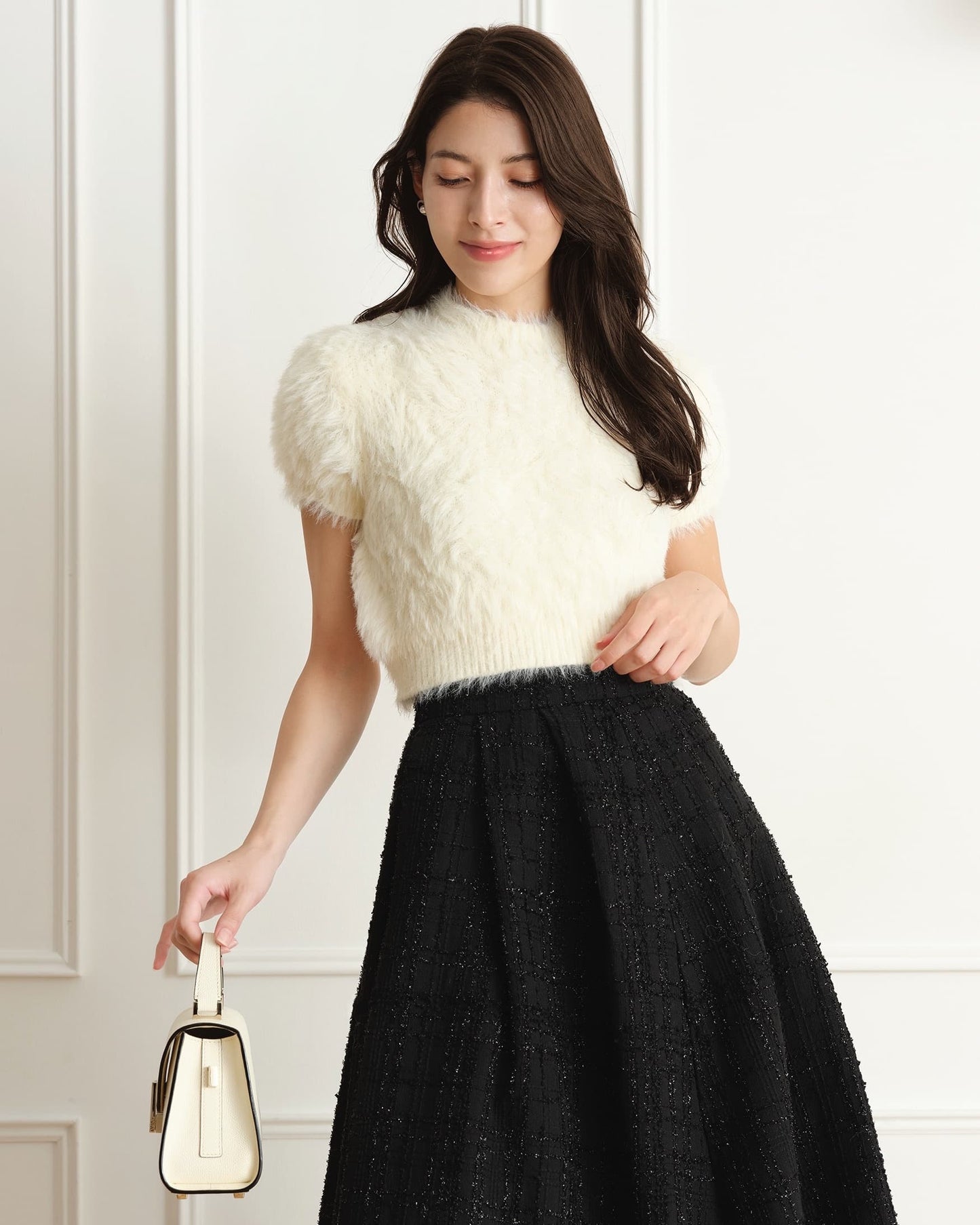 シャギーショートニットプルオーバー