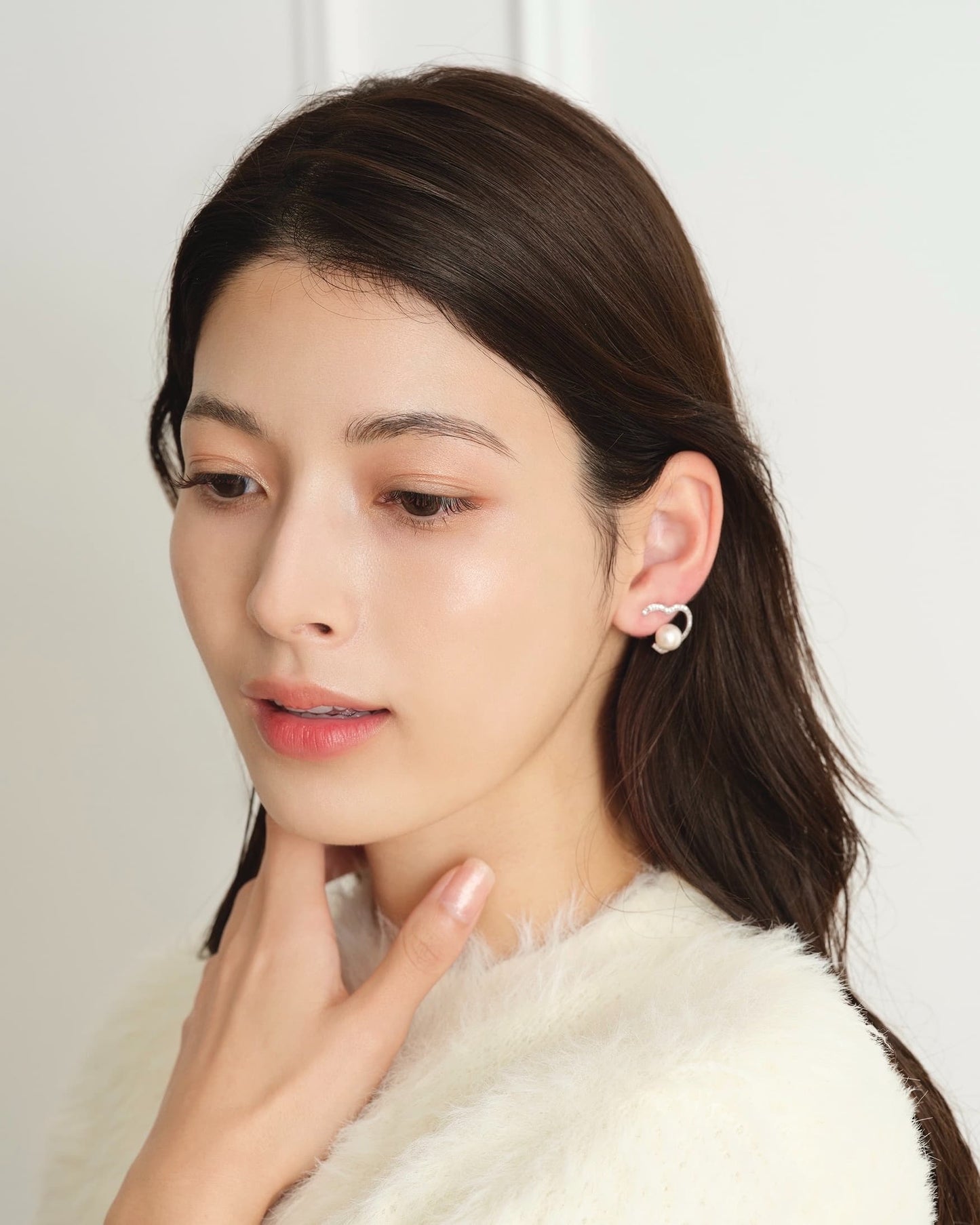 ハートモチーフ パールピアス