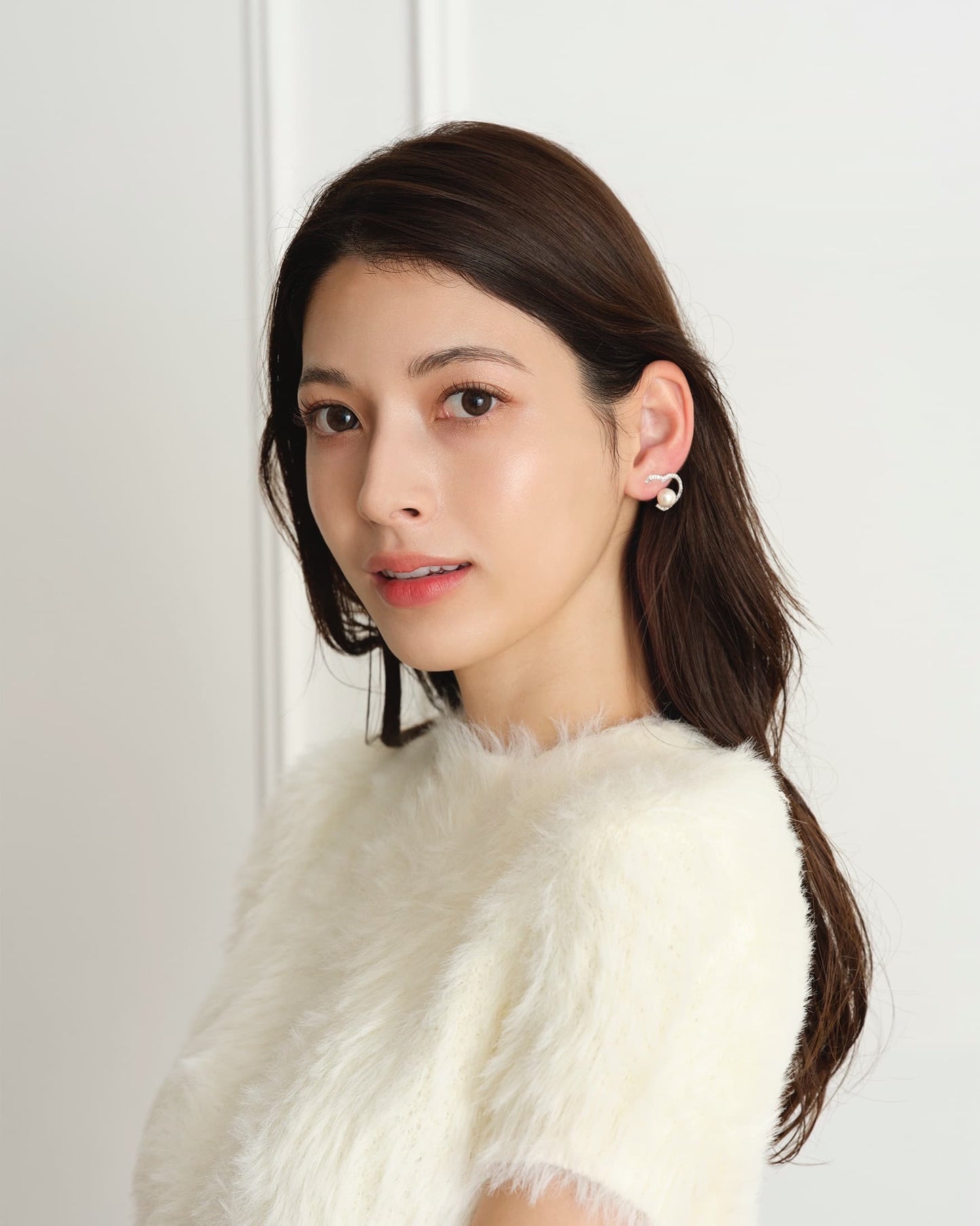 ハートモチーフ パールピアス