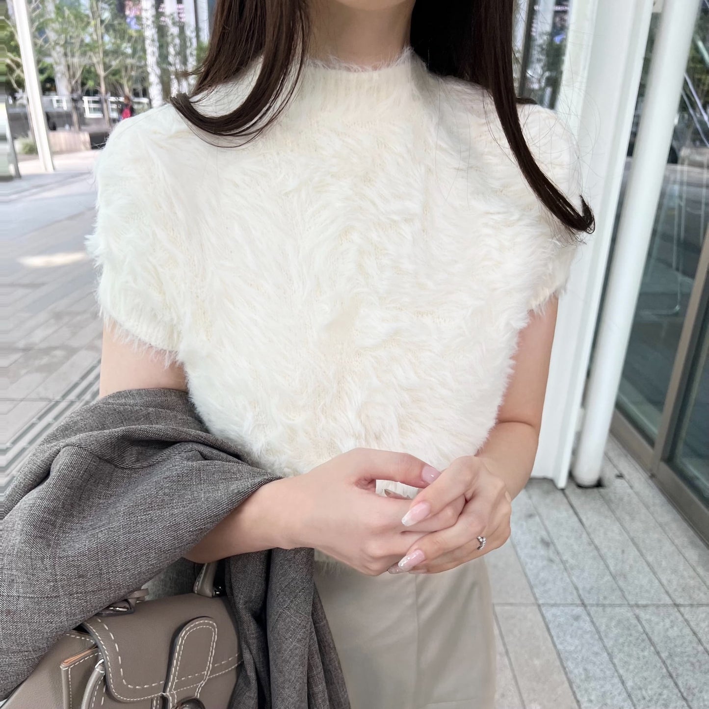 シャギーショートニットプルオーバー