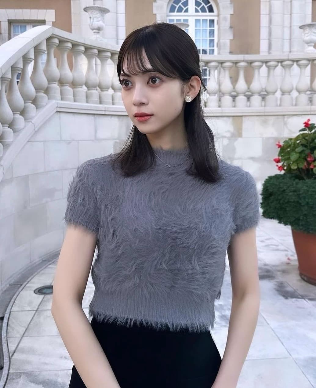 シャギーショートニットプルオーバー