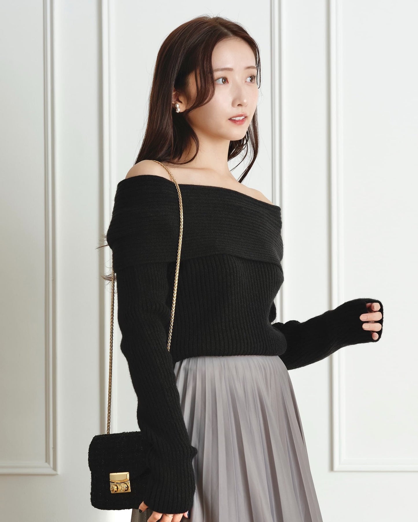 ラメツイードチェーンバッグ